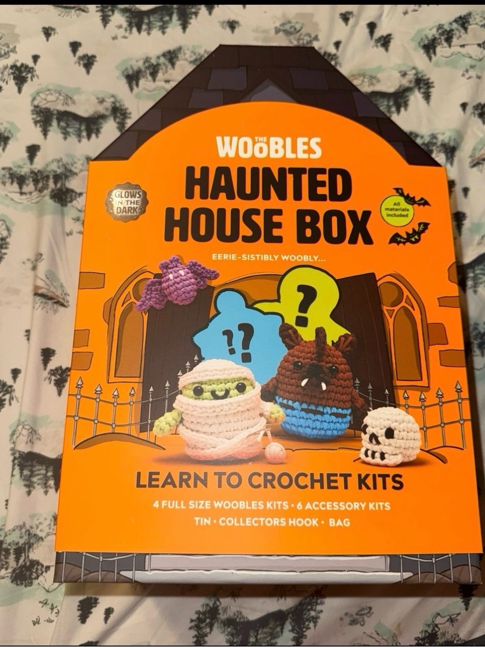 Eerie-sistibly Woobly Haunted House Box NEW Crochet Kits Woobles Glow in dark